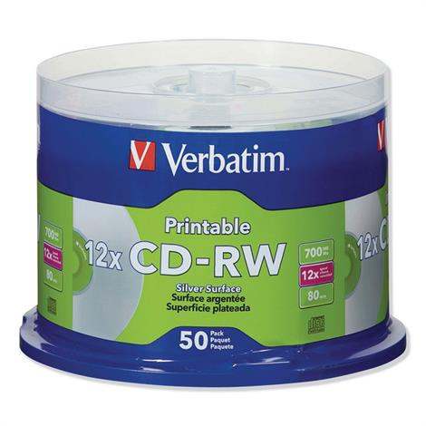 Verbatim CD-RW DataLifePlus Printable Rewritable Disc | Technology Hardware