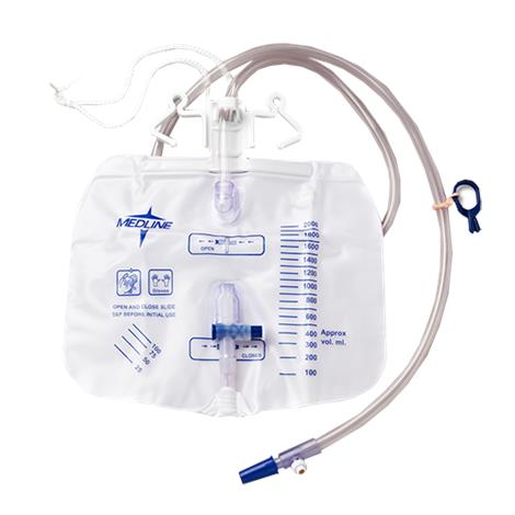 Medline Urinary Drainage Bag With Anti Reflux Device And Metal Clamp ...