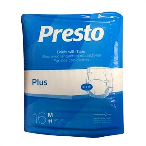 Presto Plus Adult Breathable Brief - Outer Leg Gathers & Cloth-Like Fabric