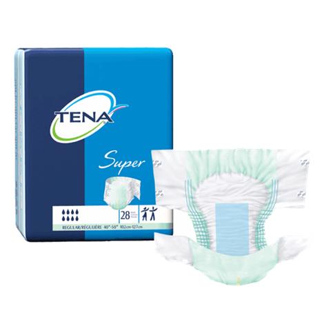 Tena Super Adult Disposable Incontinence Briefs | Fitted/Tab Style Briefs
