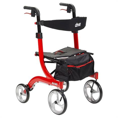 Drive Nitro Euro-Style Hemi Height Aluminum Four Wheel Walker Rollator