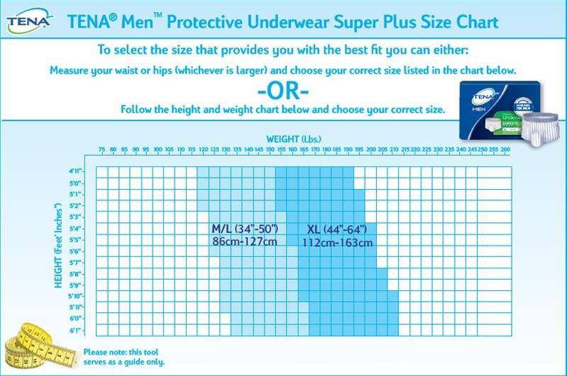 Adult Diapers and Chux - Pull Ups & Underwear Size Charts